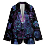 Aquarius And Astrological Signs Print Women's Cotton Blazer