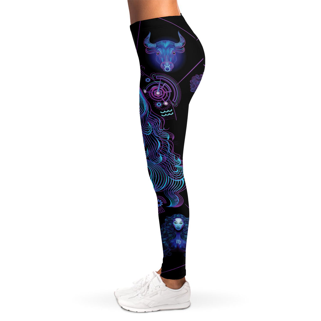 Aquarius And Astrological Signs Print Women's Leggings
