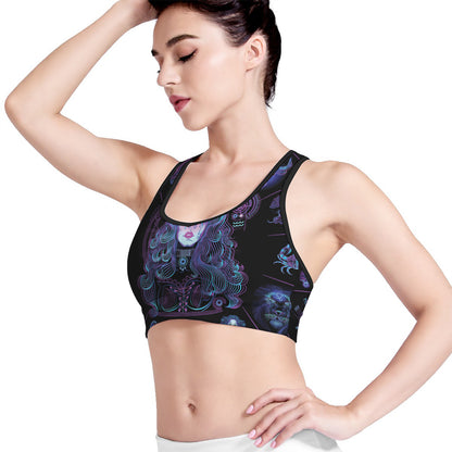 Aquarius And Astrological Signs Print Women's Sports Bra