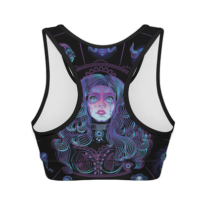 Aquarius And Astrological Signs Print Women's Sports Bra