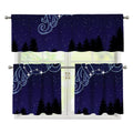 Aquarius Constellation Print 3 Piece Kitchen Curtains