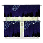 Aquarius Constellation Print 3 Piece Kitchen Curtains