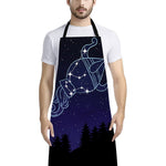 Aquarius Constellation Print Bib Apron With Pocket