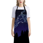 Aquarius Constellation Print Bib Apron With Pocket