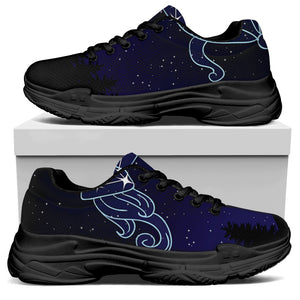 Aquarius Constellation Print Black Chunky Shoes