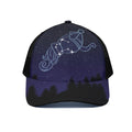 Aquarius Constellation Print Black Mesh Trucker Hat