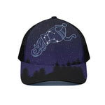 Aquarius Constellation Print Black Mesh Trucker Cap