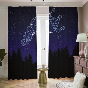 Aquarius Constellation Print Blackout Pencil Pleat Curtains