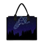 Aquarius Constellation Print Canvas Tote Bag