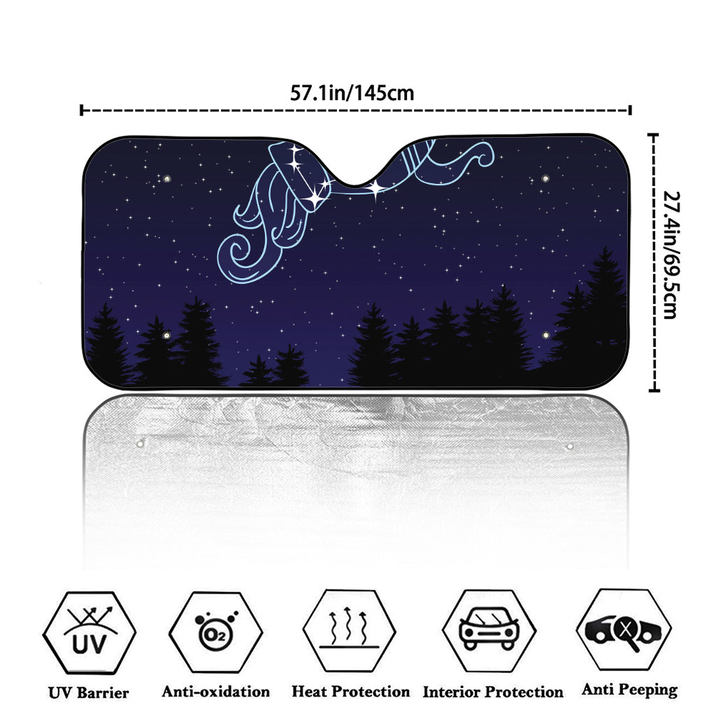 Aquarius Constellation Print Car Windshield Sun Shade