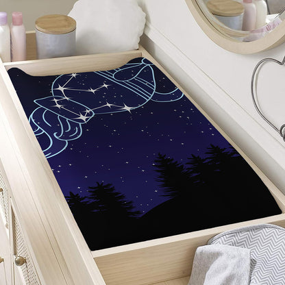 Aquarius Constellation Print Changing Pad Cover