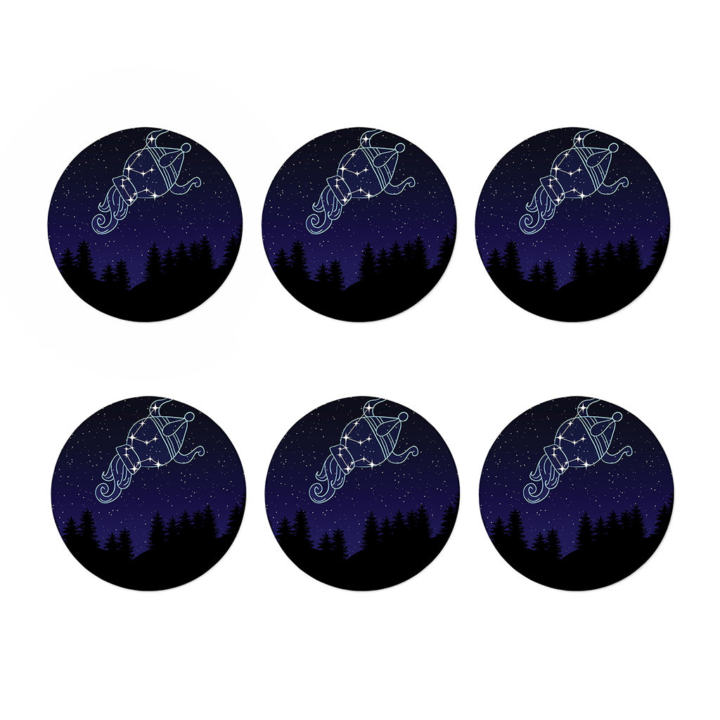 Aquarius Constellation Print Coaster Set
