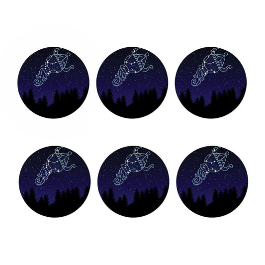 Aquarius Constellation Print Coaster Set
