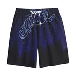 Aquarius Constellation Print Cotton Shorts