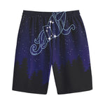 Aquarius Constellation Print Cotton Shorts