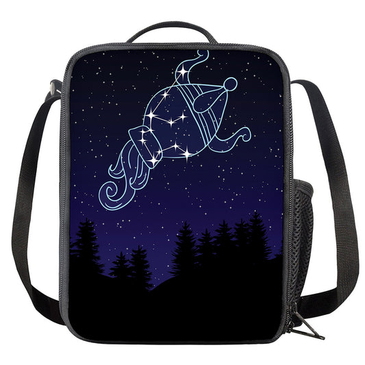 Aquarius Constellation Print Crossbody Lunch Bag