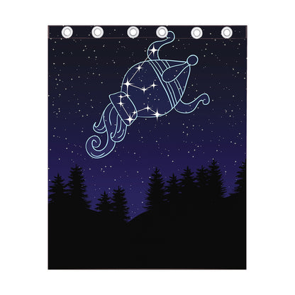 Aquarius Constellation Print Curtain