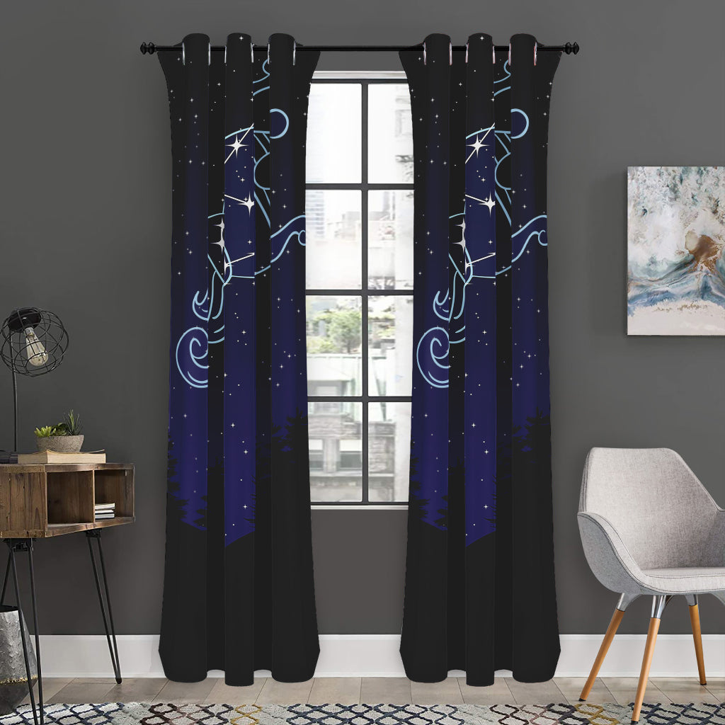 Aquarius Constellation Print Curtain