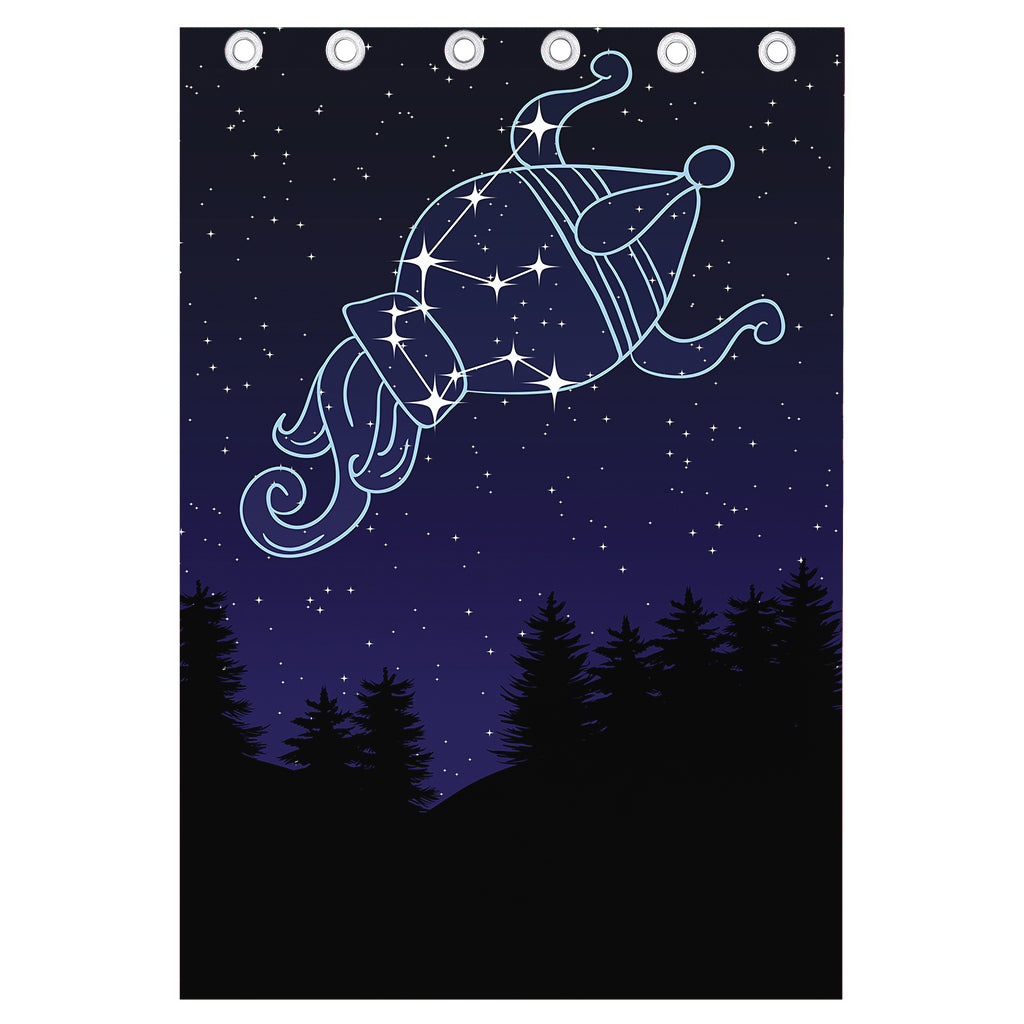 Aquarius Constellation Print Curtain