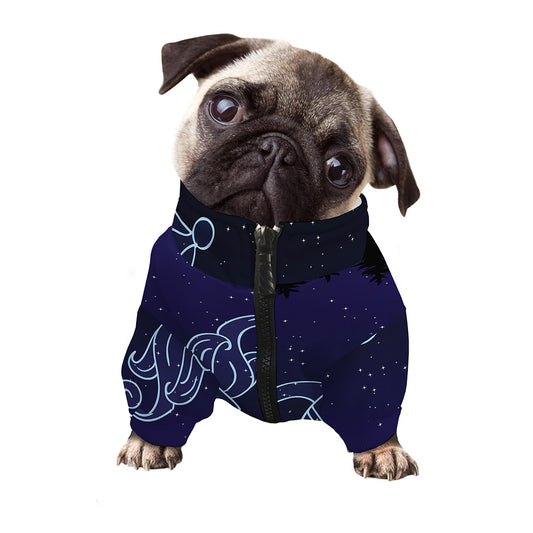 Aquarius Constellation Print Dog Zip Up Jacket