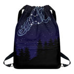 Aquarius Constellation Print Drawstring Backpack