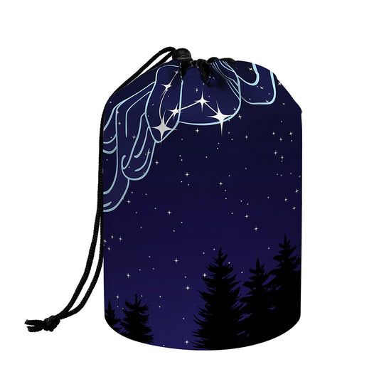Aquarius Constellation Print Drawstring Makeup Bag