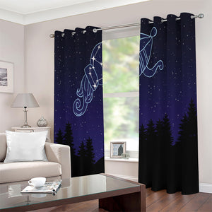 Aquarius Constellation Print Extra Wide Grommet Curtains