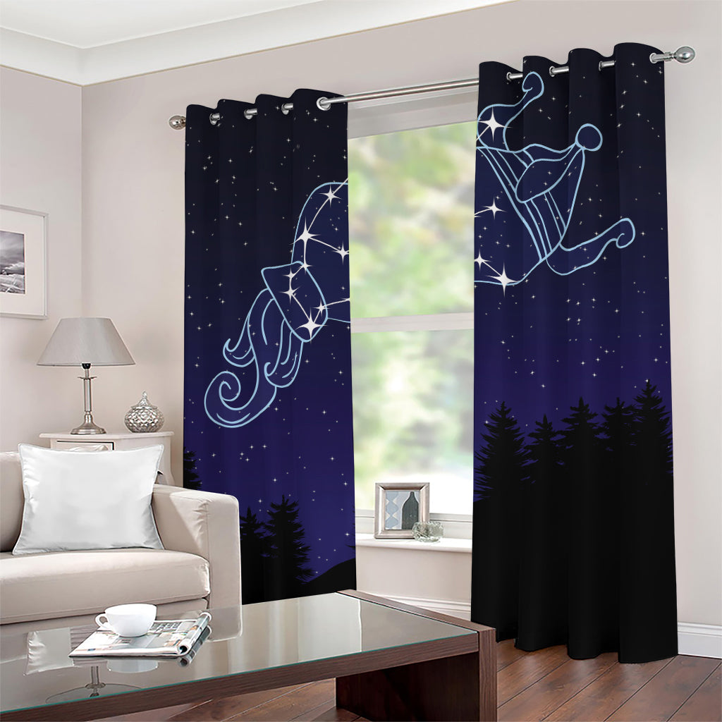 Aquarius Constellation Print Grommet Curtains