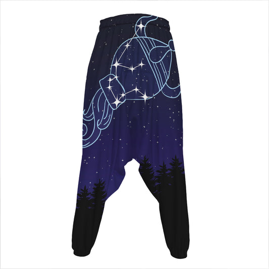 Aquarius Constellation Print Hammer Pants