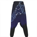 Aquarius Constellation Print Hammer Pants