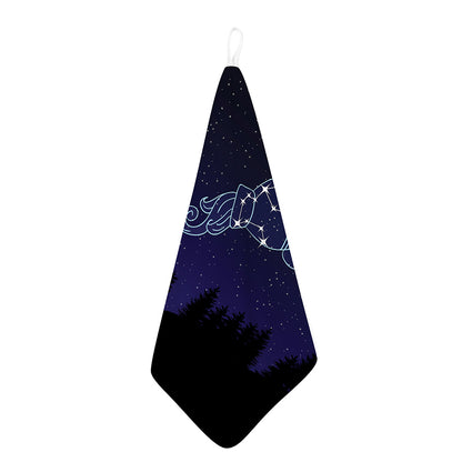 Aquarius Constellation Print Hand Towel