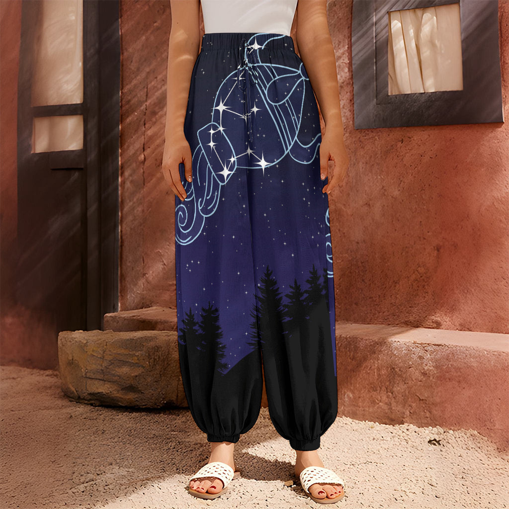 Aquarius Constellation Print Harem Pants