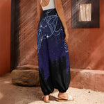 Aquarius Constellation Print Harem Pants