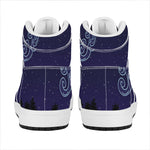 Aquarius Constellation Print High Top Leather Sneakers