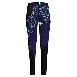 Aquarius Constellation Print High-Waisted Pocket Leggings