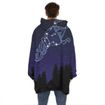 Aquarius Constellation Print Hoodie Blanket