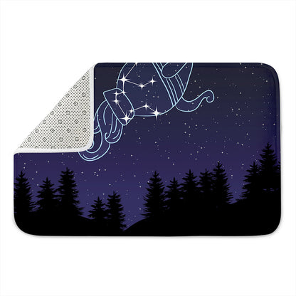 Aquarius Constellation Print Indoor Door Mat