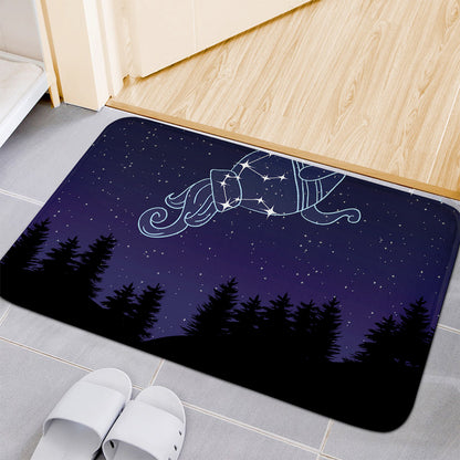 Aquarius Constellation Print Indoor Door Mat