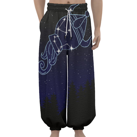 Aquarius Constellation Print Lantern Pants