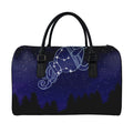 Aquarius Constellation Print Leather Duffel Bag