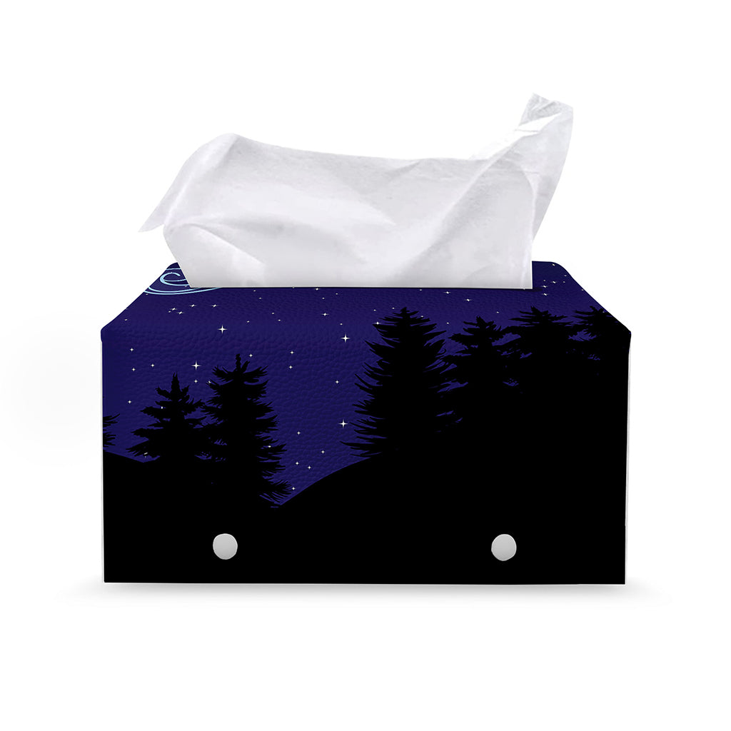 Aquarius Constellation Print Leather Tissue Box Cover