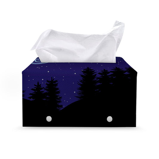 Aquarius Constellation Print Leather Tissue Box Cover