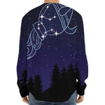 Aquarius Constellation Print Long Sleeve Baseball Jersey