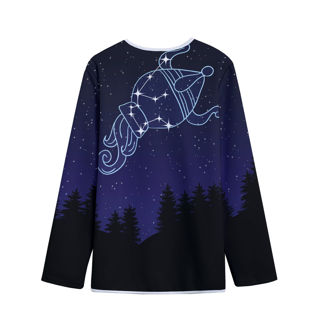 Aquarius Constellation Print Long Sleeve Short Coat