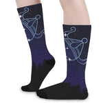 Aquarius Constellation Print Long Socks