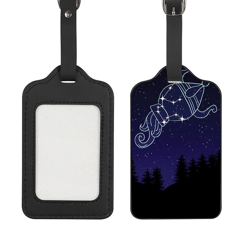 Aquarius Constellation Print Luggage Tag
