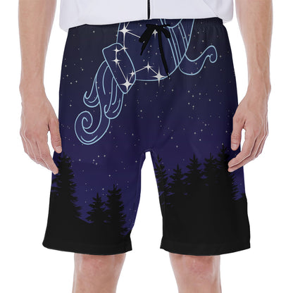 Aquarius Constellation Print Men's Beach Shorts