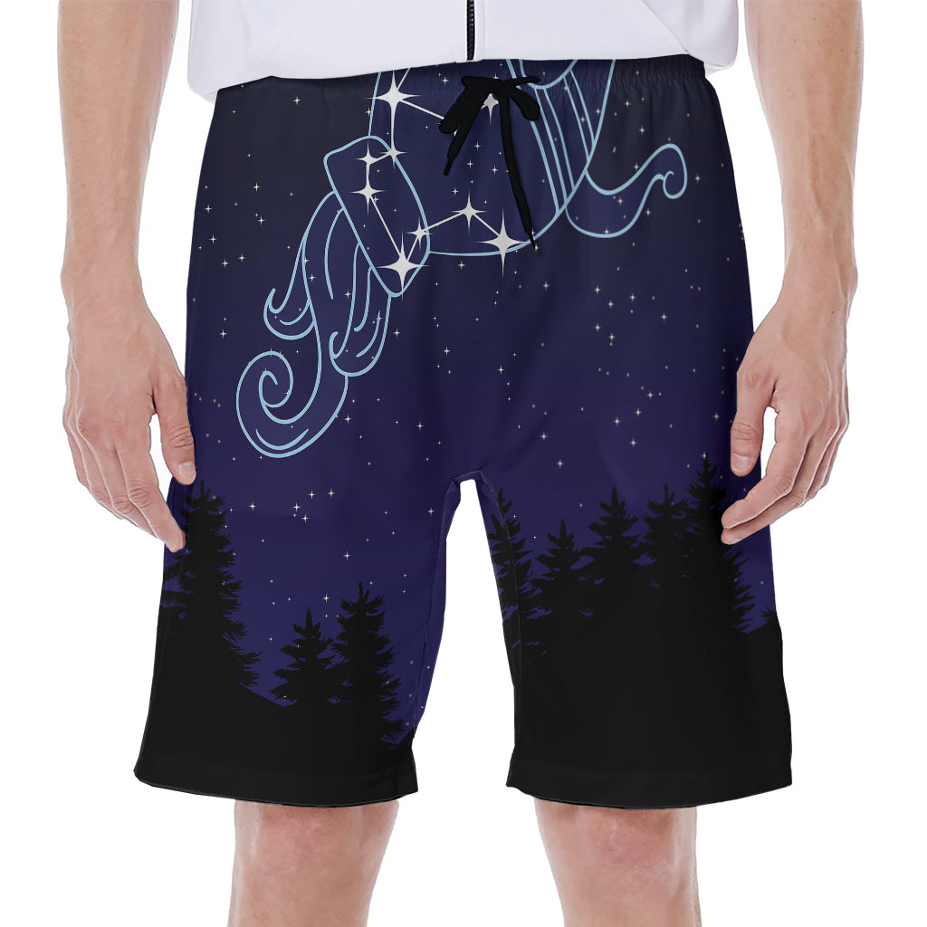 Aquarius Constellation Print Men's Beach Shorts