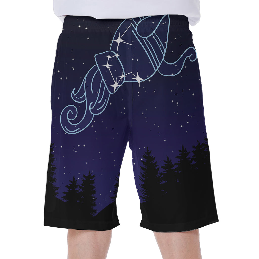 Aquarius Constellation Print Men's Beach Shorts