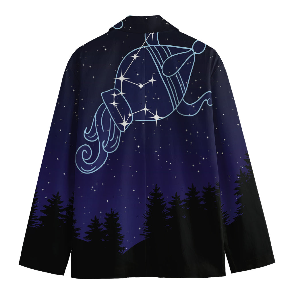 Aquarius Constellation Print Men's Blazer
